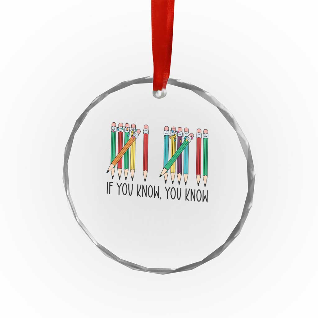 Funny 6 7 Pencil Humor Crystal Glass Ornament If You Know You Know Six Seven Joke TS02 Print Your Wear
