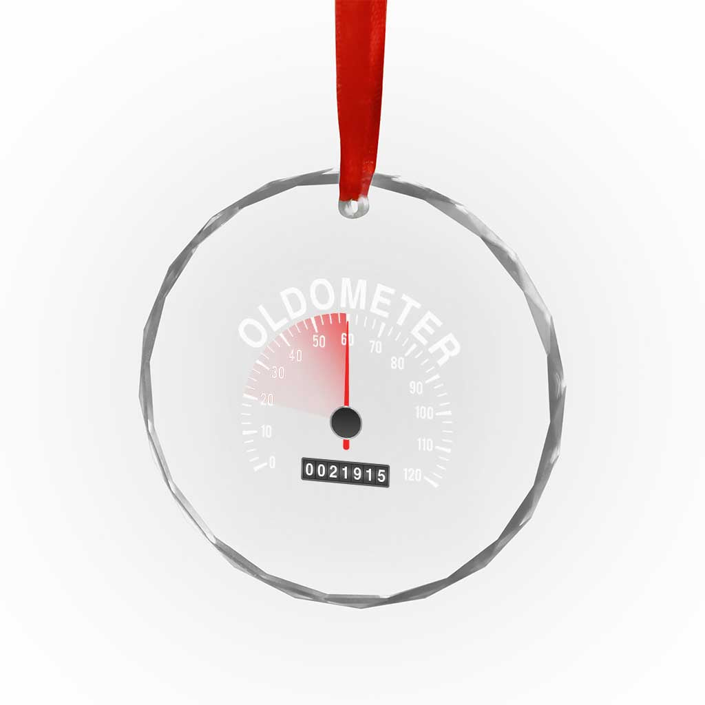 Funny 60th Birthday Crystal Glass Ornament Oldometer Odometer 60 Year Old Joke TS10 Print Your Wear