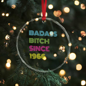 Funny 60th Birthday Crystal Glass Ornament Retro Vintage Badass Bih Since 1966 TS10 Print Your Wear