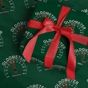 Funny 60th Birthday Wrapping Paper Roll Oldometer Odometer 60 Year Old Joke TS10 Green Print Your Wear