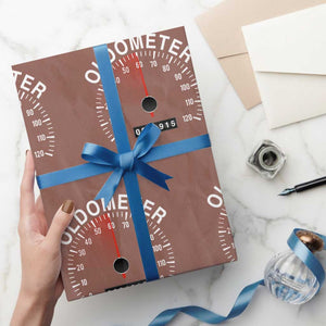 Funny 60th Birthday Wrapping Paper Roll Oldometer Odometer 60 Year Old Joke TS10 Mocha Print Your Wear