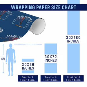 Funny 60th Birthday Wrapping Paper Roll Oldometer Odometer 60 Year Old Joke TS10 Print Your Wear
