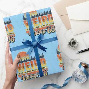 Funny 60th Birthday Wrapping Paper Roll Retro 1966 Weird Being The Same Age As Old People TS10 Light Blue Print Your Wear