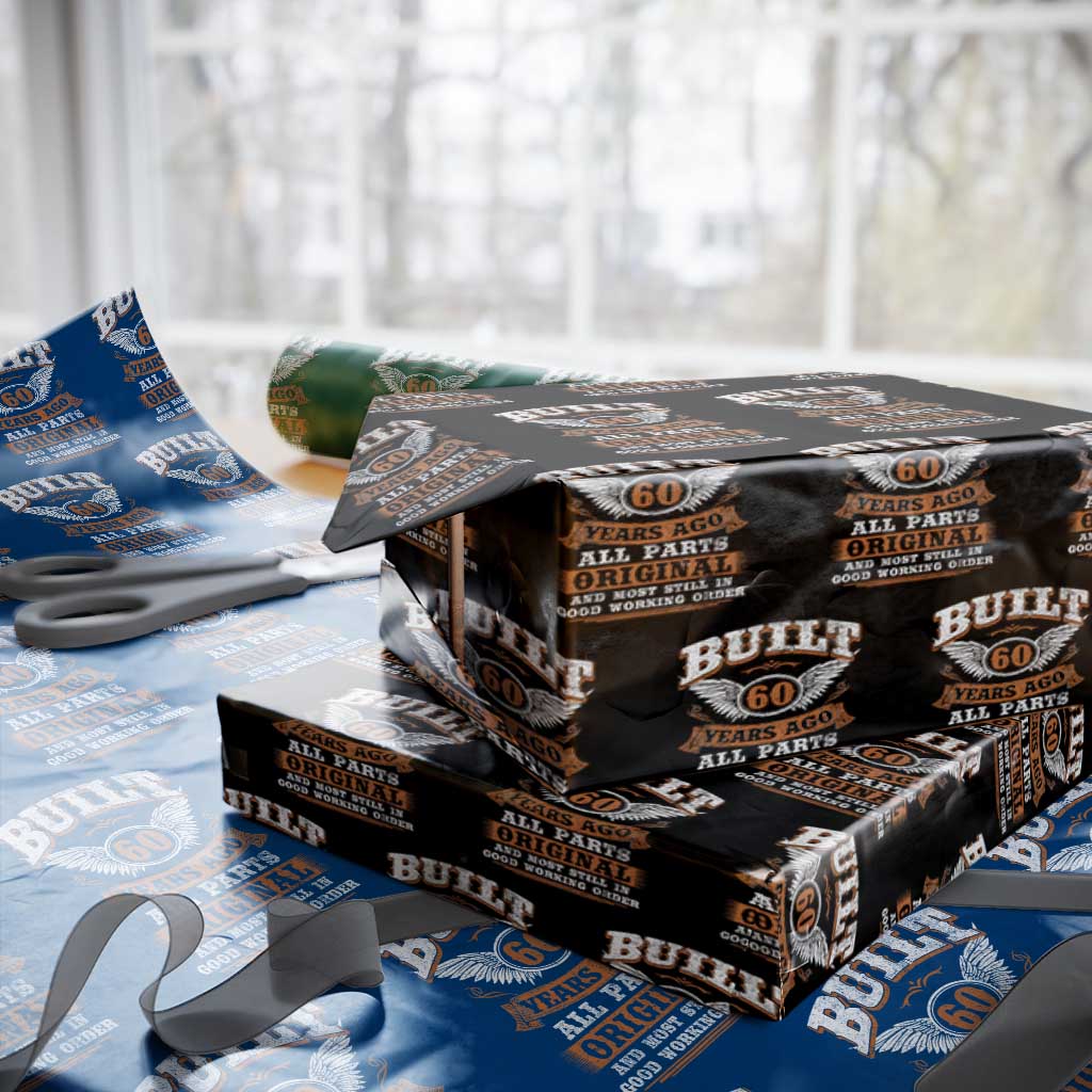 Funny 60th Birthday Wrapping Paper Roll Built 60 Years Ago All Parts Original And Most Still In Good Working Order TS11 Black Print Your Wear