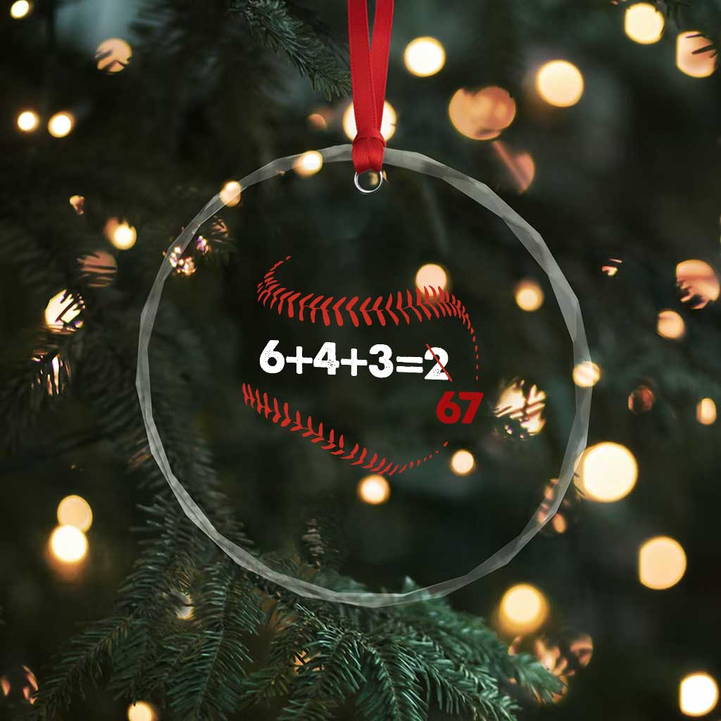 Funny 6432 67 Baseball Crystal Glass Ornament Double Play Outs Baseball Player TS11 Print Your Wear