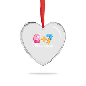 Funny 67 13th Birthday Official Teenager Heart Crystal Glass Ornament 6 7 Ice Cream Drip Meme Funny Six Seven 13 Years Old TS10 Print Your Wear
