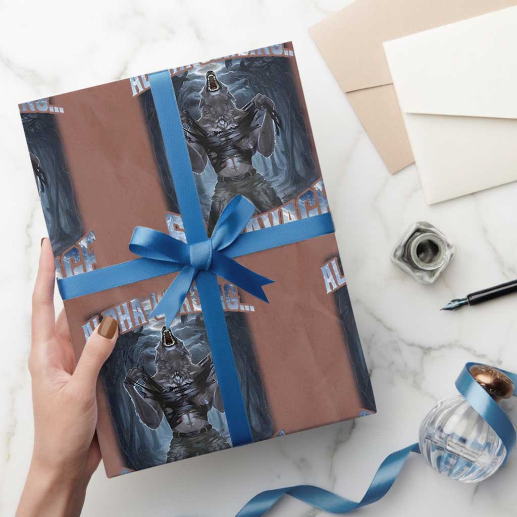Funny 67 Alpha Wolf Wrapping Paper Roll Alpha Loading 67 Savage Six Seven Gen Z Meme TS11 Mocha Print Your Wear