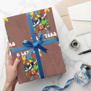 Funny 67 Autism Awareness Wrapping Paper Roll 6 Letters Autism 7 Letters Awesome Dabbing Puzzle TS11 Mocha Print Your Wear