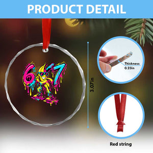 Funny 67 Banana Baseball Drip Ice Cream Six Seven Meme Crystal Glass Ornament TS11 Print Your Wear