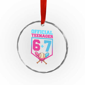 Funny 67 Baseball 13th Birthday Crystal Glass Ornament Ice Cream Drip 13th Bday Official Teenager TS11 Print Your Wear
