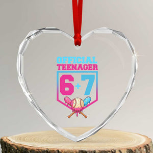 Funny 67 Baseball 13th Birthday Heart Crystal Glass Ornament Ice Cream Drip 13th Bday Official Teenager TS11 Transparent Glass 3'' Heart Print Your Wear