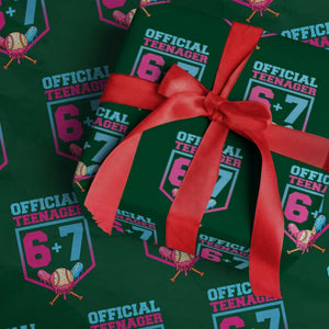 Funny 67 Baseball 13th Birthday Wrapping Paper Roll Ice Cream Drip 13th Bday Official Teenager TS11 Green Print Your Wear