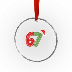 Funny 67 Christmas Crystal Glass Ornament Rizz Aura Farming Bussin Six Seven Meme Gen Alpha TS11 Print Your Wear