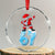 Funny 67 Christmas Crystal Glass Ornament Six Seven Dabbing Santa Meme Gen Alpha Slang TS11 Transparent Glass 3'' Circle Print Your Wear
