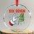 Funny 67 Christmas Crystal Glass Ornament Six Seven Meme Santa Skeleton Hands Gesture Gen Alpha TS11 Transparent Glass 3'' Circle Print Your Wear