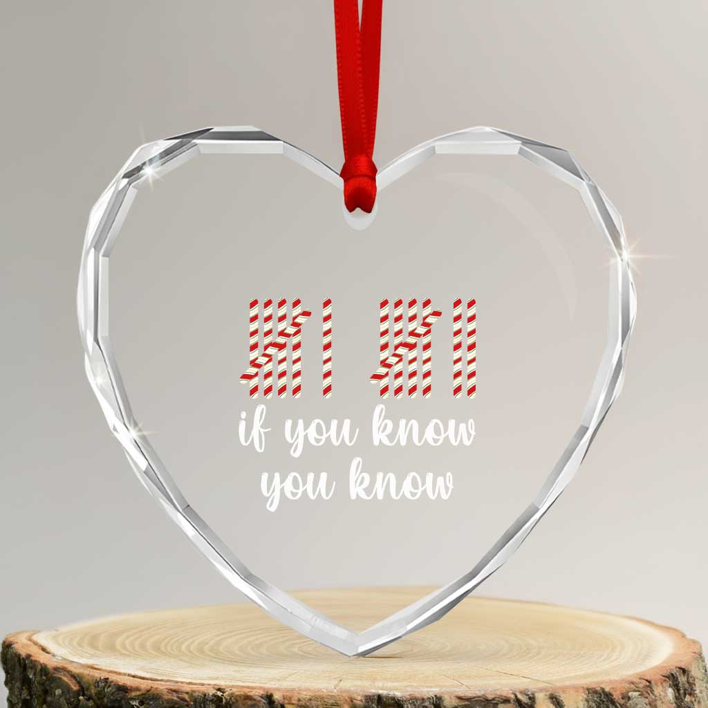 Funny 67 Christmas Heart Crystal Glass Ornament If You Know You Know Six Seven Meme Canday Cane TS11 Transparent Glass 3'' Heart Print Your Wear
