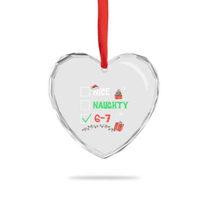 Funny 67 Christmas Heart Crystal Glass Ornament Nice Naughty 67 Xmas Checklist TS11 Print Your Wear