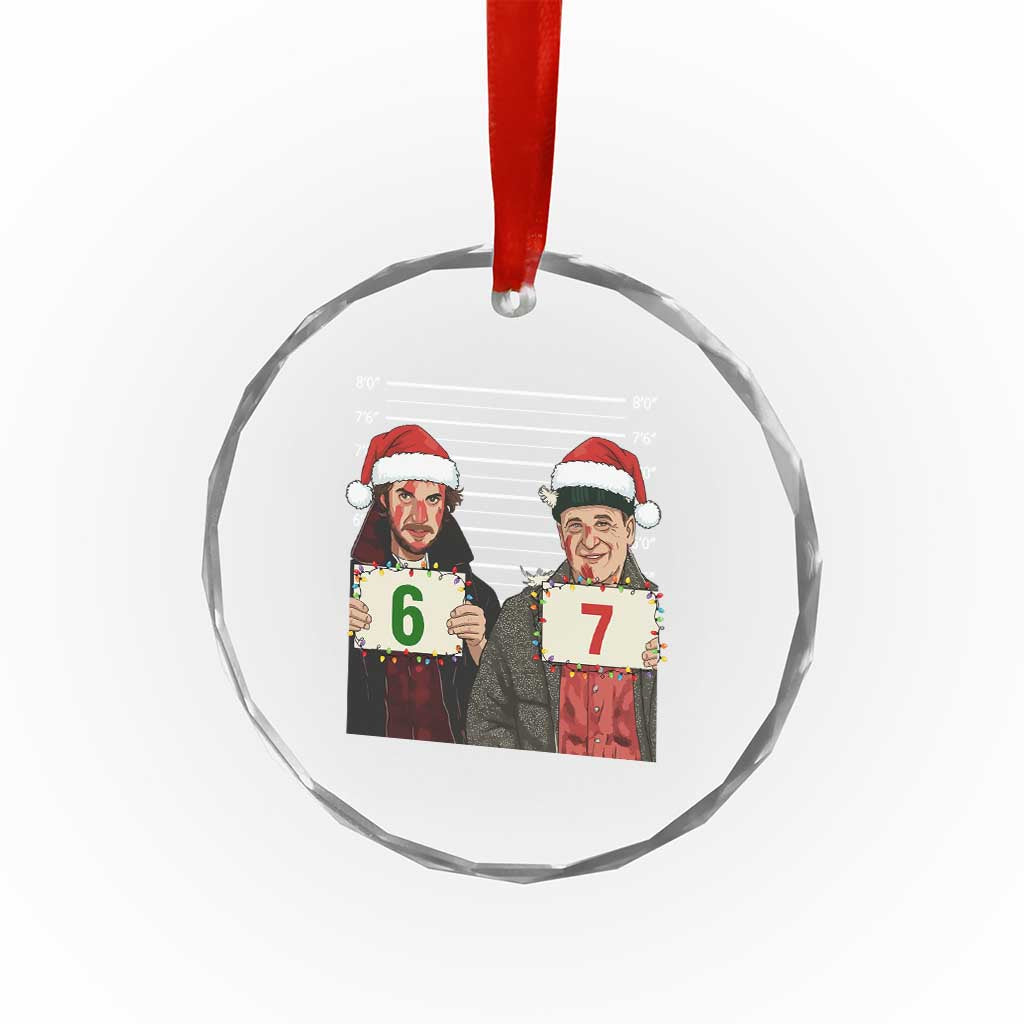 Funny 67 Christmas Movie Crystal Glass Ornament Six Seven Wet Bandits Home Xmas Alone TS11 Print Your Wear
