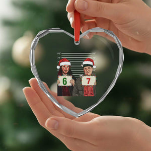 Funny 67 Christmas Movie Heart Crystal Glass Ornament Six Seven Wet Bandits Home Xmas Alone TS11 Print Your Wear