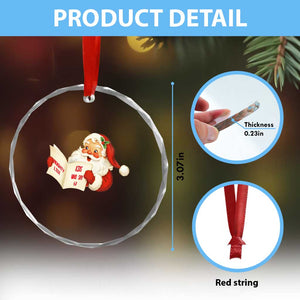 Funny 67 Christmas Santa Crystal Glass Ornament Naughty List Kids Who Say Six Seven Meme TS11 Print Your Wear