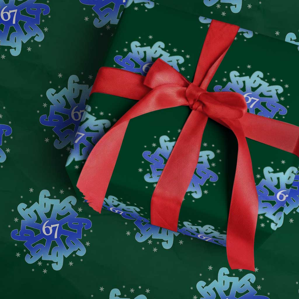 Funny 67 Christmas Snowflake Wrapping Paper Roll Six Seven Meme Xmas TS11 Green Print Your Wear
