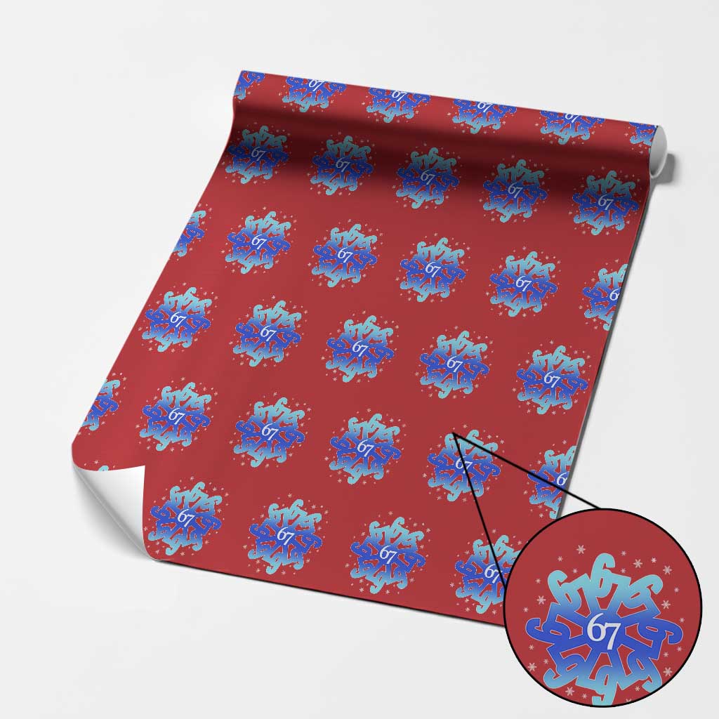 Funny 67 Christmas Snowflake Wrapping Paper Roll Six Seven Meme Xmas TS11 Red Print Your Wear