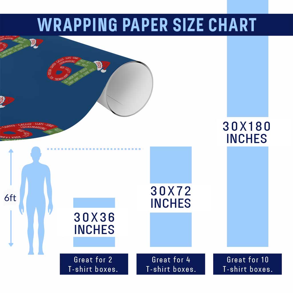 Funny 67 Christmas Wrapping Paper Roll Rizz Aura Farming Bussin Six Seven Meme Gen Alpha TS11 Print Your Wear