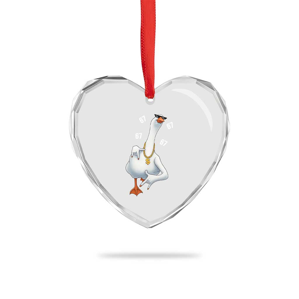 Funny 67 Cool Silly Goose Hip Hop Gangster Heart Crystal Glass Ornament TS11 Print Your Wear