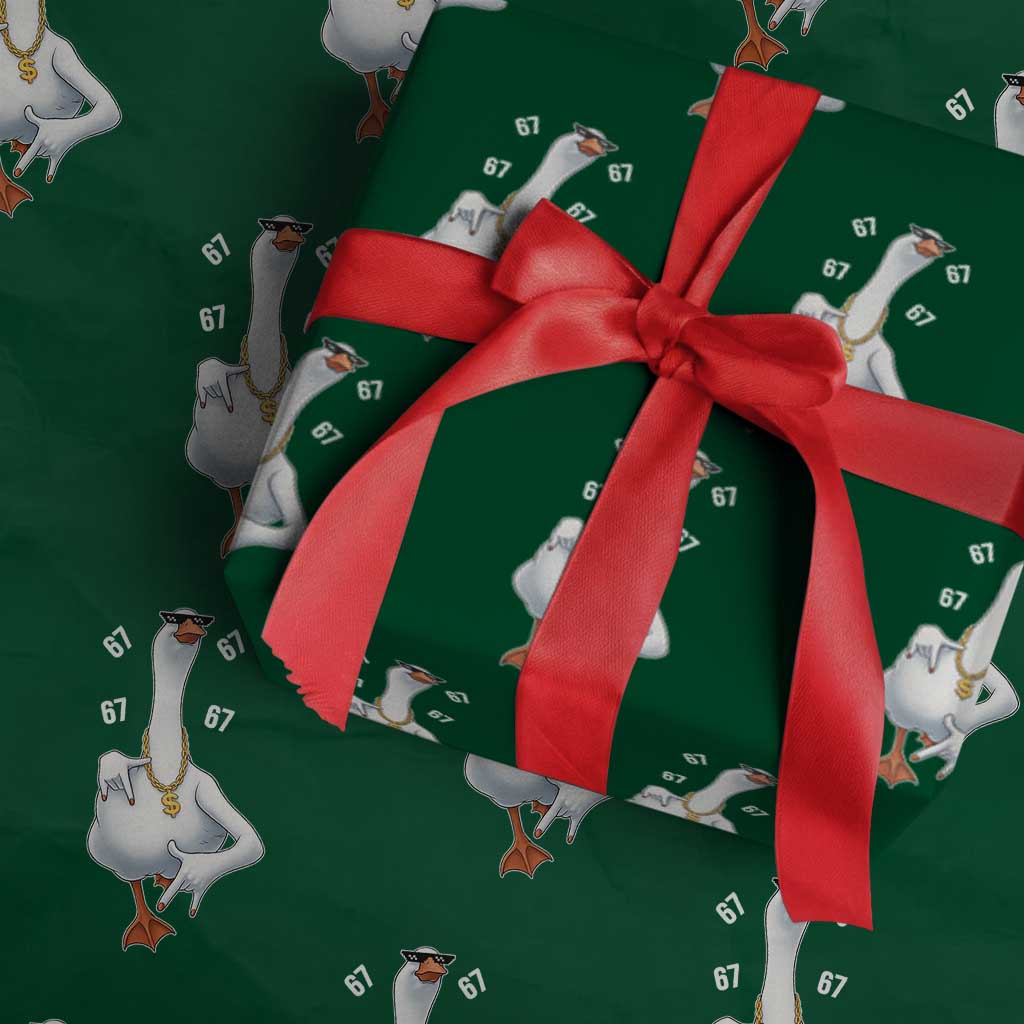 Funny 67 Cool Silly Goose Hip Hop Gangster Wrapping Paper Roll TS11 Green Print Your Wear