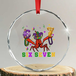 Funny 67 Crawfish Mardi Gras Crystal Glass Ornament Six Seven Meme TS12 Transparent Glass 3'' Circle Print Your Wear