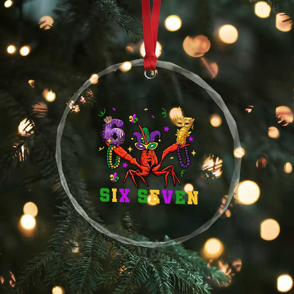 Funny 67 Crawfish Mardi Gras Crystal Glass Ornament Six Seven Meme TS12 Print Your Wear