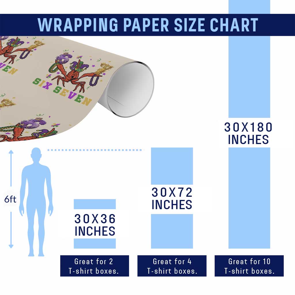Funny 67 Crawfish Mardi Gras Wrapping Paper Roll Six Seven Meme TS12 Print Your Wear