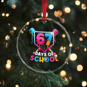 Funny 67 Days Of School Baseball Drip Crystal Glass Ornament Six Seven Meme Gen Alpha TS11 Print Your Wear