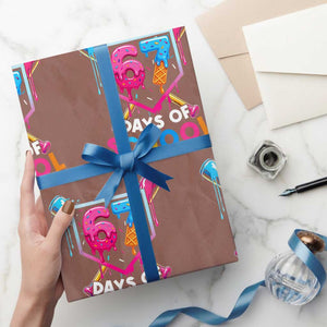 Funny 67 Days Of School Baseball Drip Wrapping Paper Roll Six Seven Meme Gen Alpha TS11 Mocha Print Your Wear