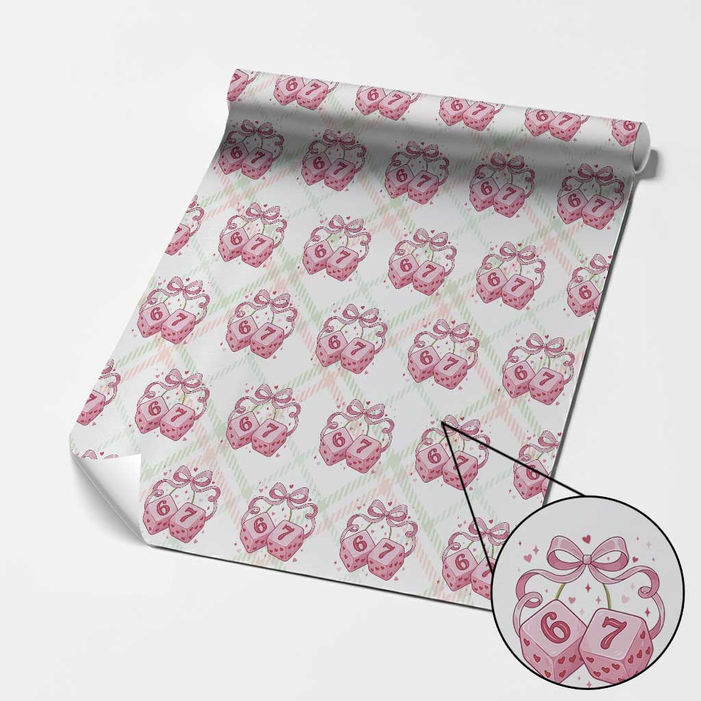 Funny 67 Dice Valentines Day Six Seven Meme Coquette Wrapping Paper Roll TS11 Christmas Plaid Print Your Wear