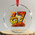 Funny 67 Halloween Crystal Glass Ornament Spooky Six Seven Meme Gen Alpha Slang TS11 Transparent Glass 3'' Circle Print Your Wear