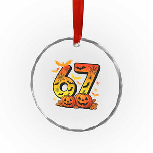 Funny 67 Halloween Crystal Glass Ornament Spooky Six Seven Meme Gen Alpha Slang TS11 Print Your Wear