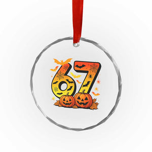 Funny 67 Halloween Crystal Glass Ornament Spooky Six Seven Meme Gen Alpha Slang TS11 Print Your Wear