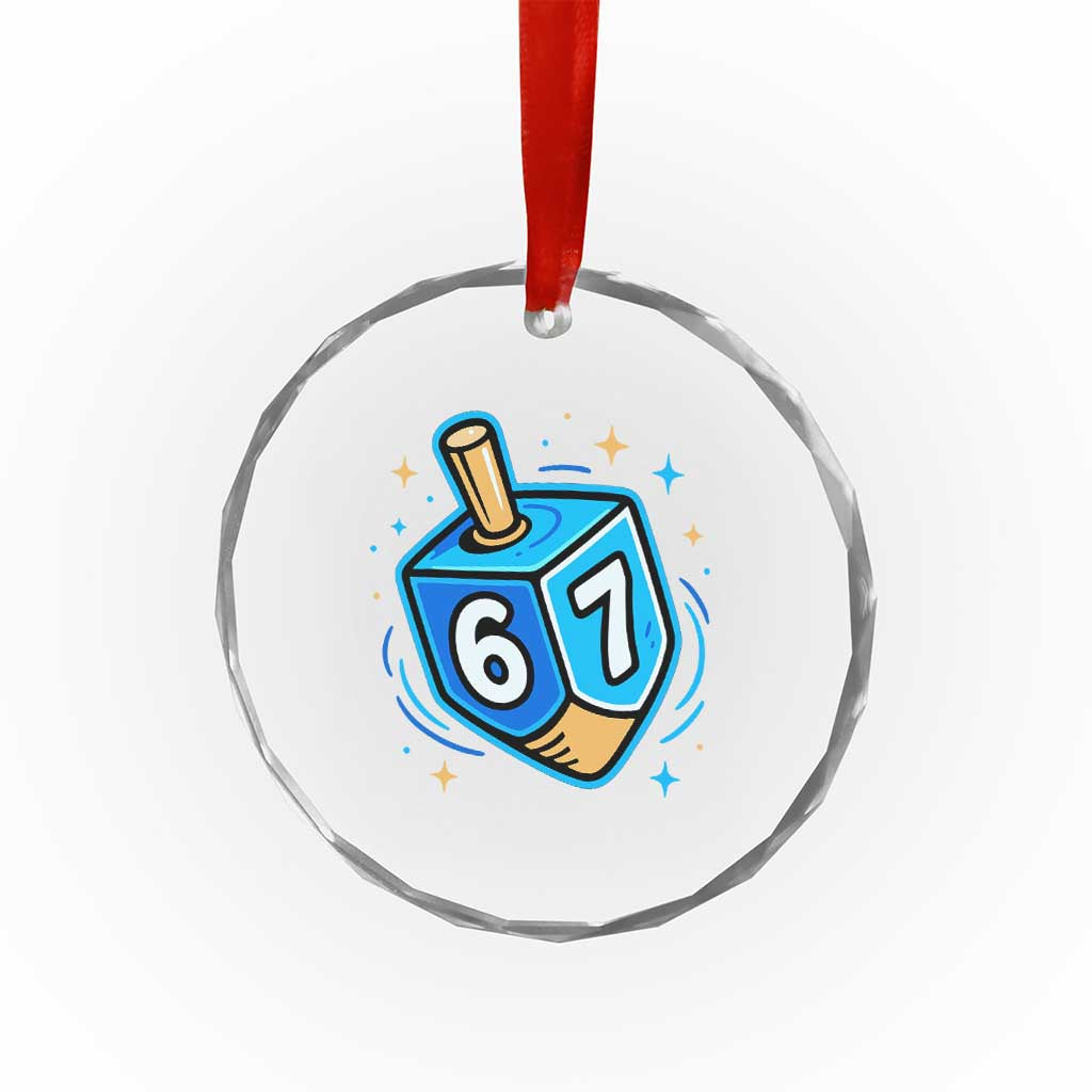 Funny 67 Hanukkah Dreidel Crystal Glass Ornament Chanukah Star Of David TS11 Print Your Wear