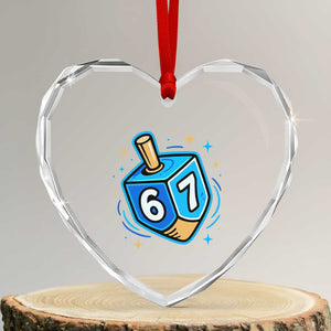 Funny 67 Hanukkah Dreidel Heart Crystal Glass Ornament Chanukah Star Of David TS11 Transparent Glass 3'' Heart Print Your Wear