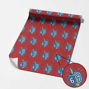 Funny 67 Hanukkah Dreidel Wrapping Paper Roll Chanukah Star Of David TS11 Red Print Your Wear