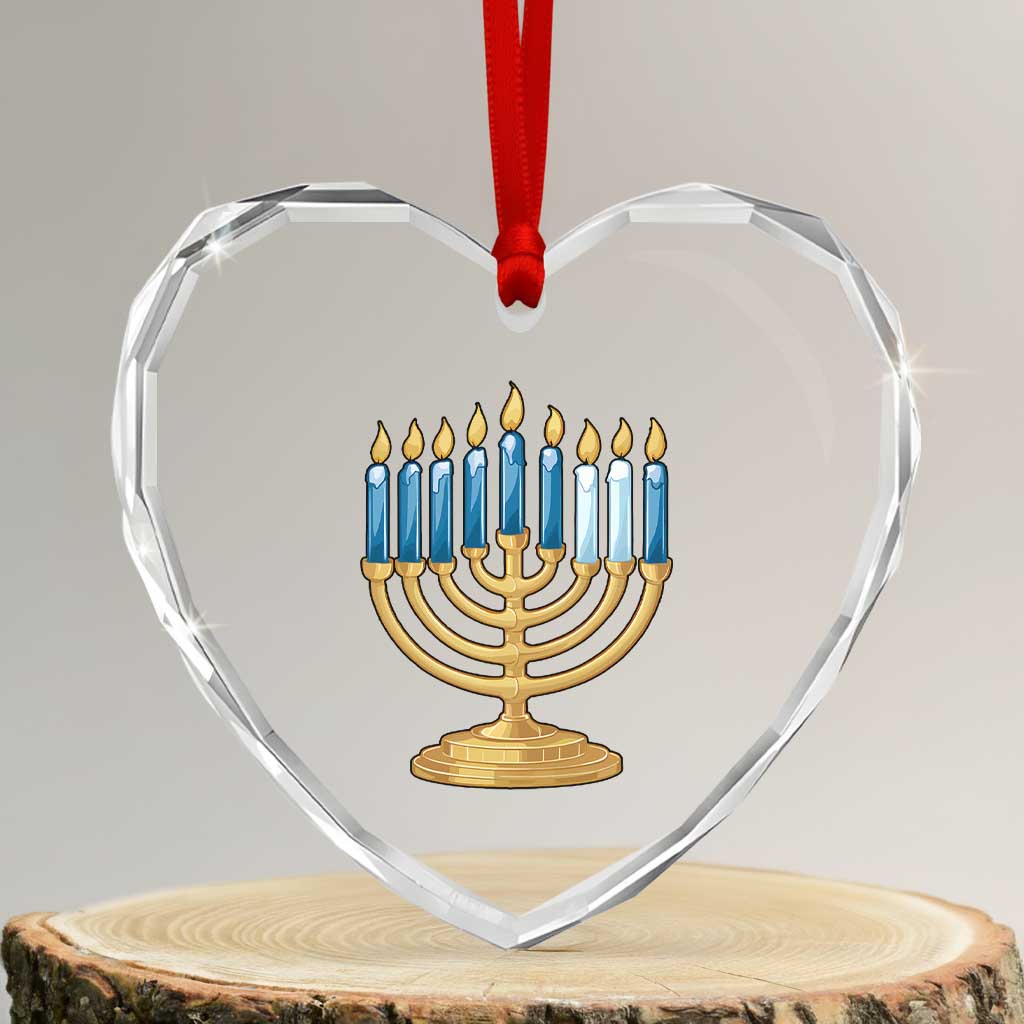 Funny 67 Hanukkah Heart Crystal Glass Ornament Chanukah Menorah Sixth Seventh Night TS11 Transparent Glass 3'' Heart Print Your Wear