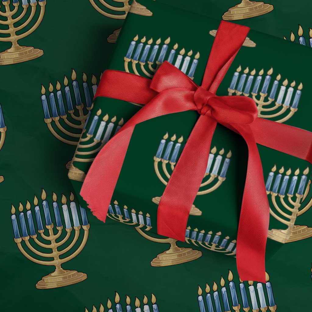 Funny 67 Hanukkah Wrapping Paper Roll Chanukah Menorah Sixth Seventh Night TS11 Green Print Your Wear