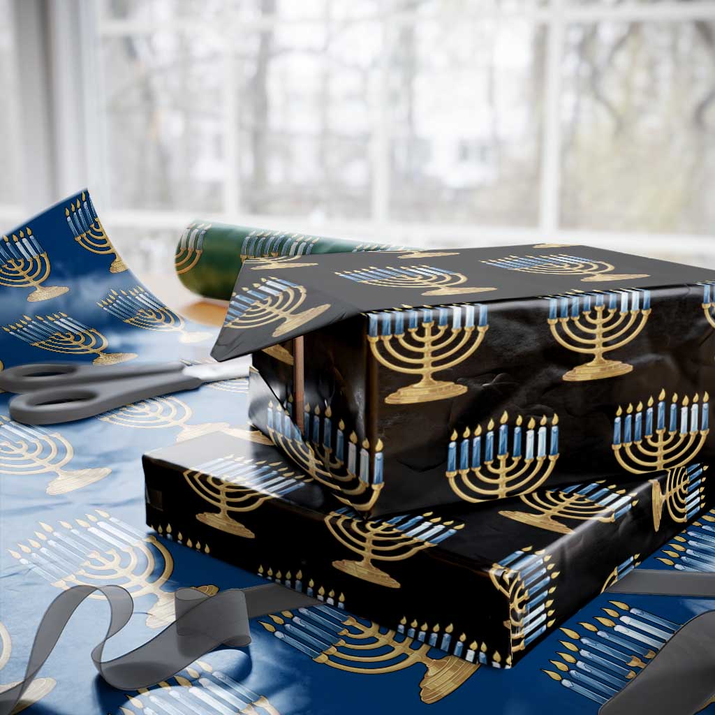 Funny 67 Hanukkah Wrapping Paper Roll Chanukah Menorah Sixth Seventh Night TS11 Black Print Your Wear