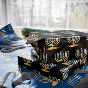 Funny 67 Hanukkah Wrapping Paper Roll Chanukah Menorah Sixth Seventh Night TS11 Black Print Your Wear