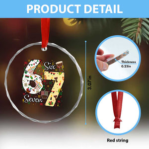 Funny 67 Kwanzaa Crystal Glass Ornament Six Seven Meme Kinara Candles African American Christmas TS11 Print Your Wear