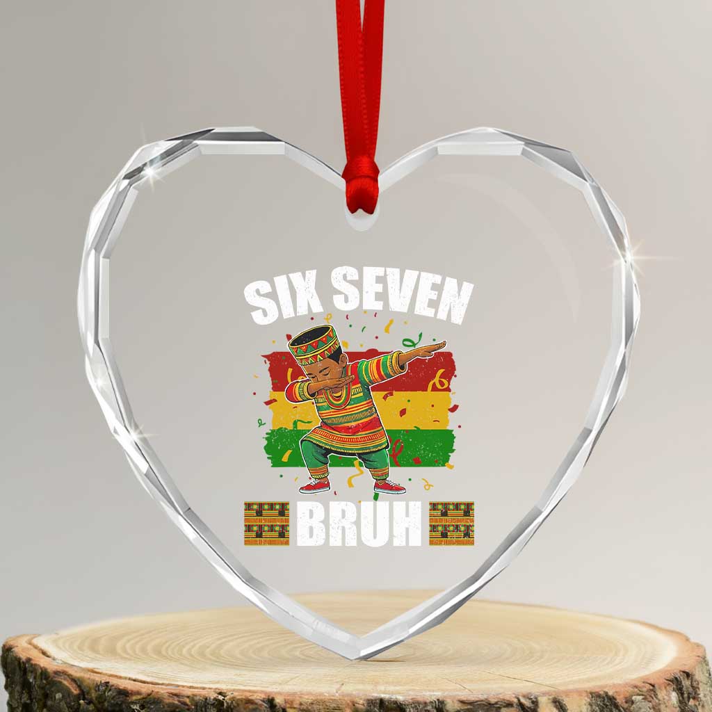 Funny 67 Kwanzaa Heart Crystal Glass Ornament Six Seven Bruh Dabbing African Heritage TS11 Transparent Glass 3'' Heart Print Your Wear