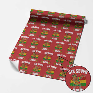 Funny 67 Kwanzaa Wrapping Paper Roll Six Seven Bruh Dabbing African Heritage TS11 Red Print Your Wear