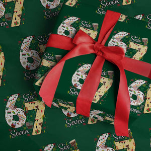 Funny 67 Kwanzaa Wrapping Paper Roll Six Seven Meme Kinara Candles African American Christmas TS11 Green Print Your Wear