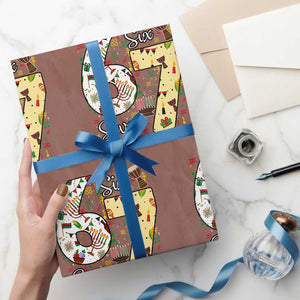 Funny 67 Kwanzaa Wrapping Paper Roll Six Seven Meme Kinara Candles African American Christmas TS11 Mocha Print Your Wear